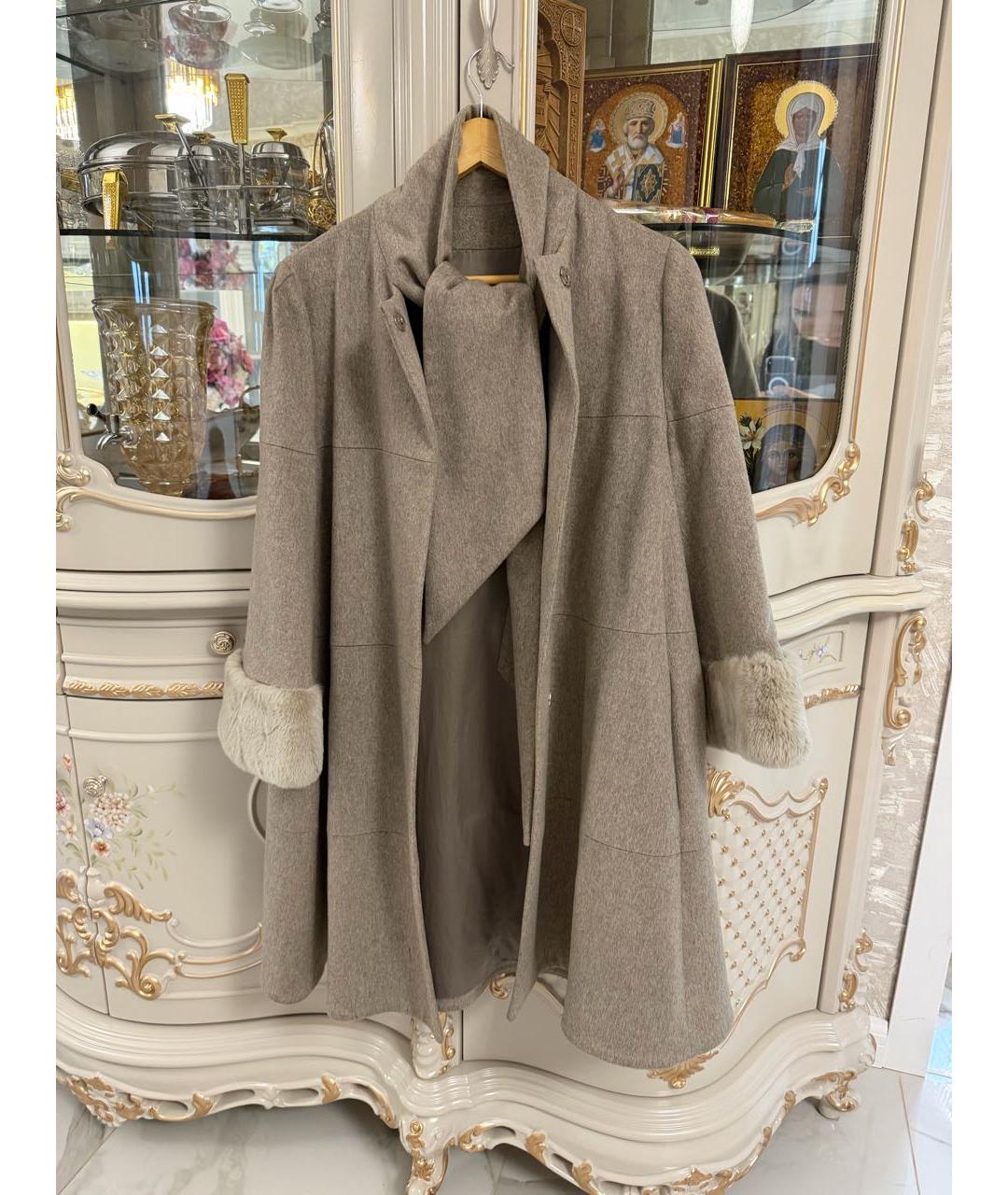 EMPORIO ARMANI Серое кашемировое пальто, фото 7