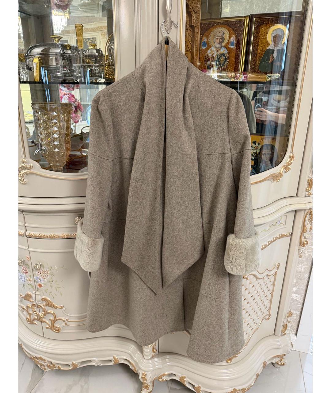 EMPORIO ARMANI Серое кашемировое пальто, фото 8