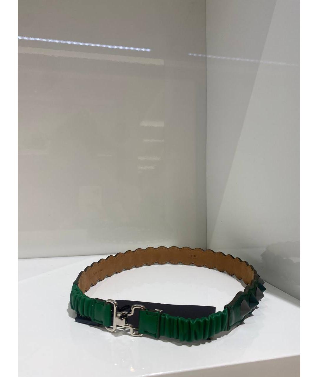 FENDI Зеленый кожаный ремень, фото 2