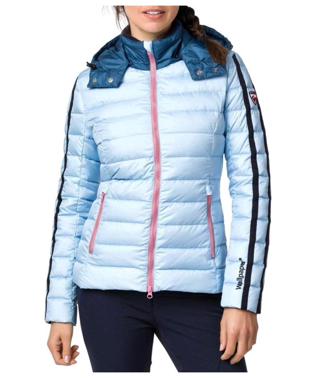 MONCLER Голубой полиамидовый пуховик, фото 2