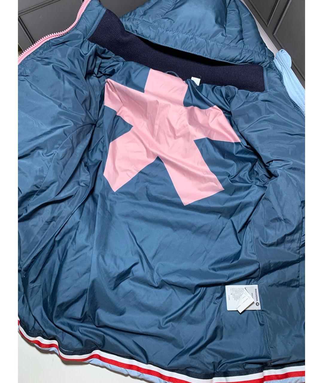 MONCLER Голубой полиамидовый пуховик, фото 8