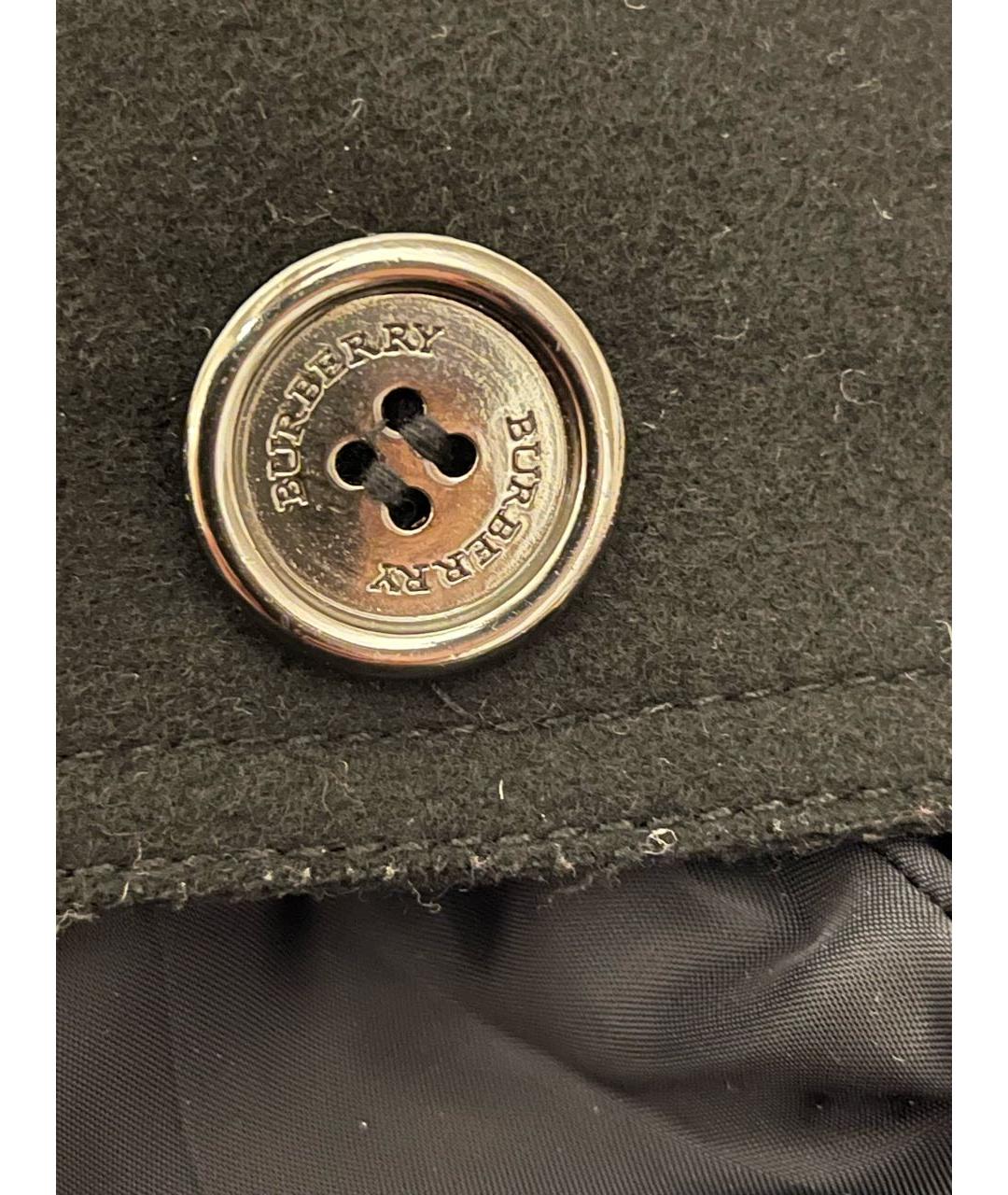 BURBERRY Черное шерстяное пальто, фото 6