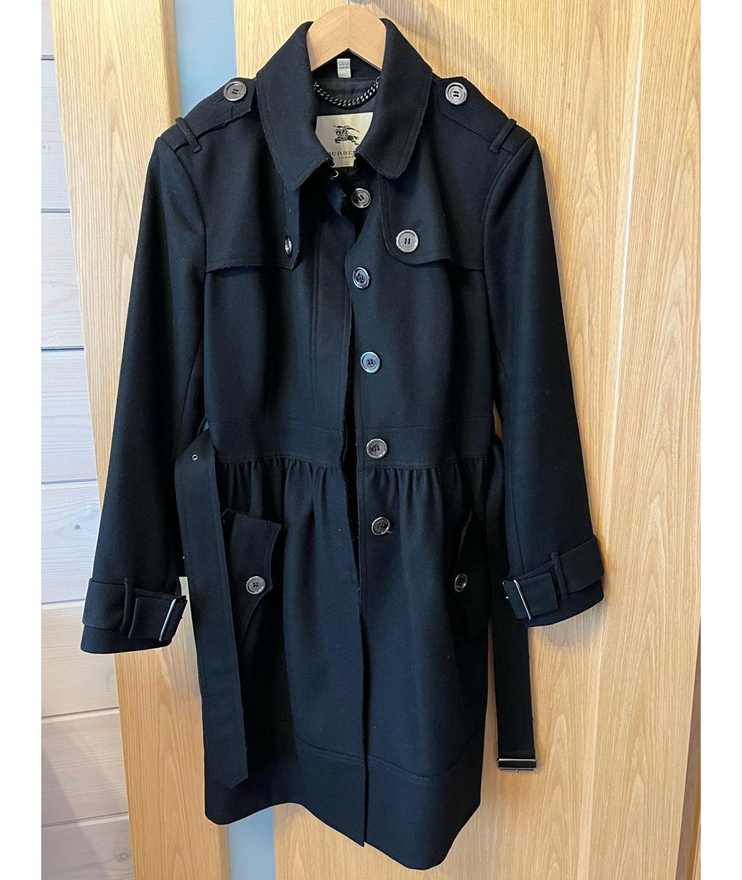 BURBERRY Черное шерстяное пальто, фото 9