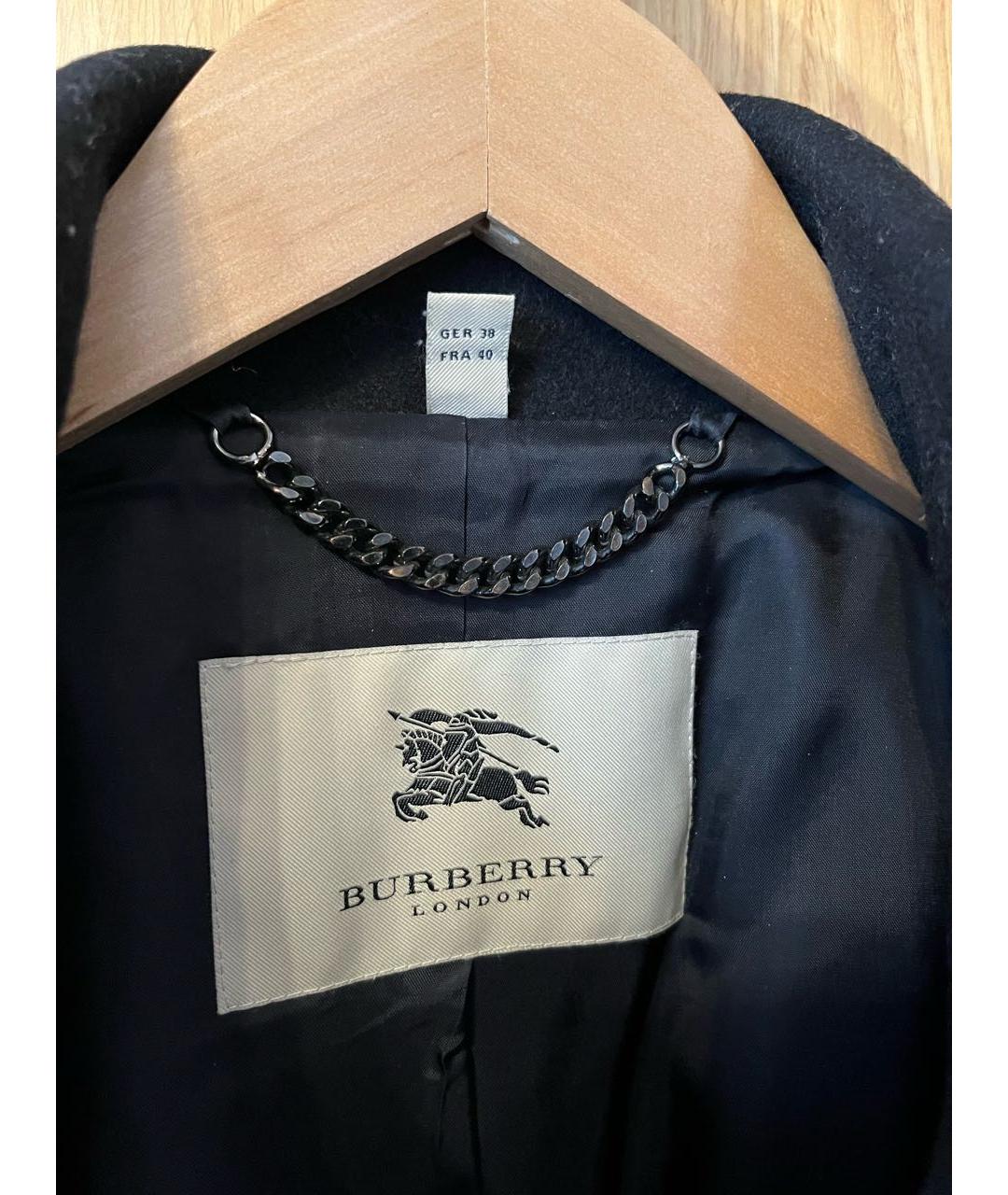 BURBERRY Черное шерстяное пальто, фото 3