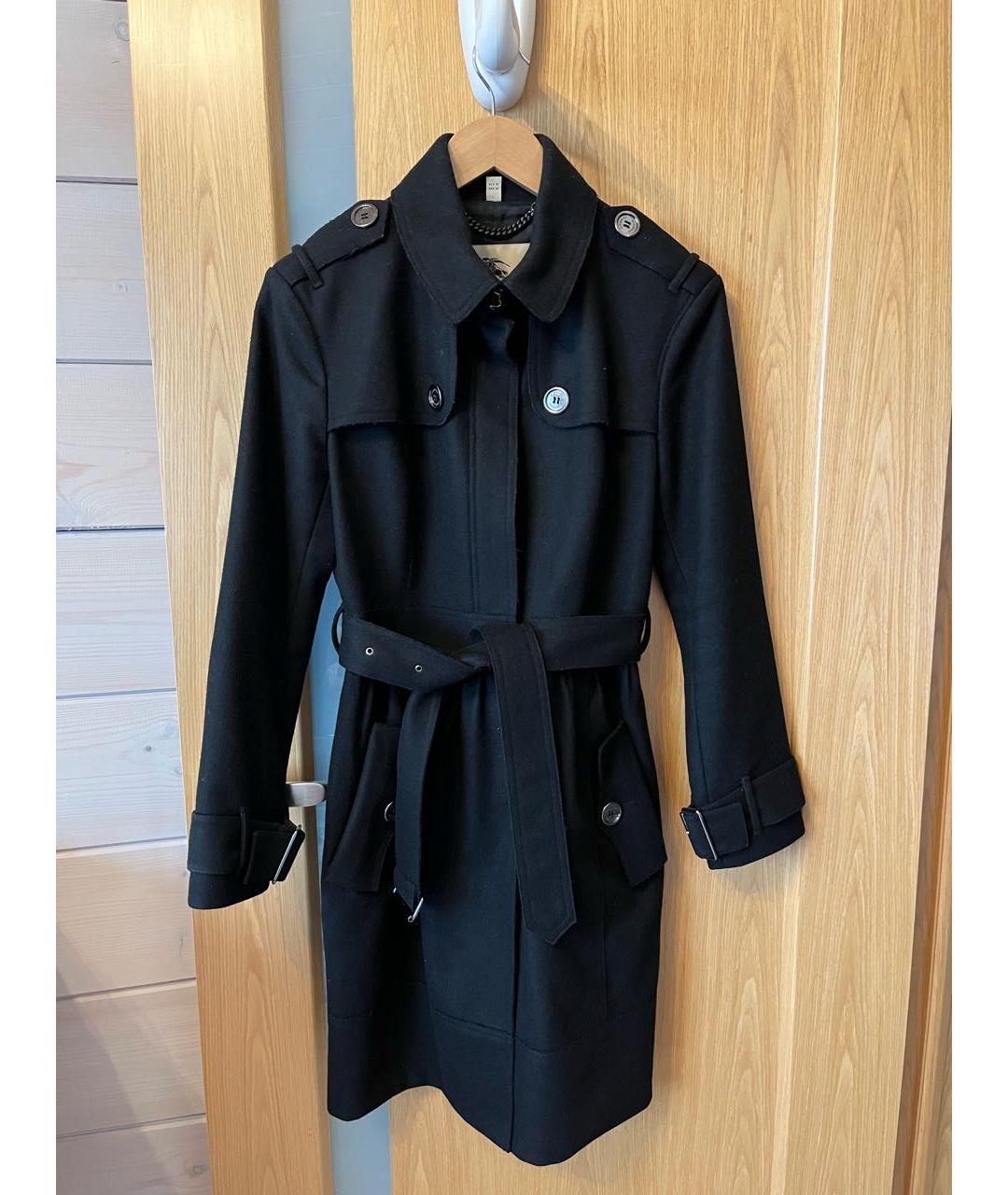 BURBERRY Черное шерстяное пальто, фото 7