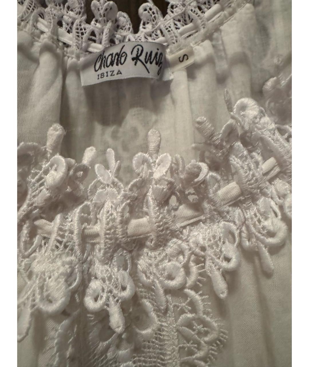 CHARO RUIZ Белое повседневное платье, фото 3