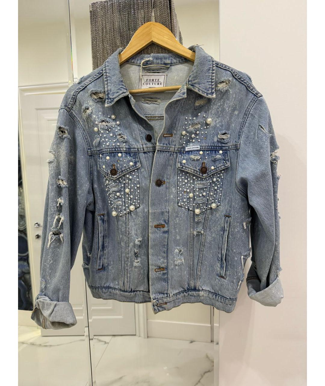 FORTE COUTURE Голубая деним куртка, фото 5