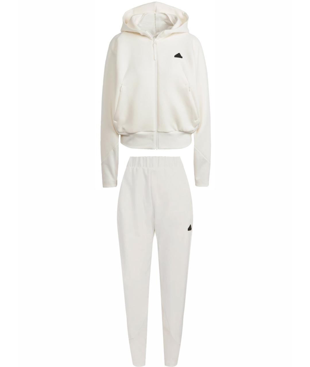 ADIDAS Белый полиэстеровый костюм с брюками, фото 1