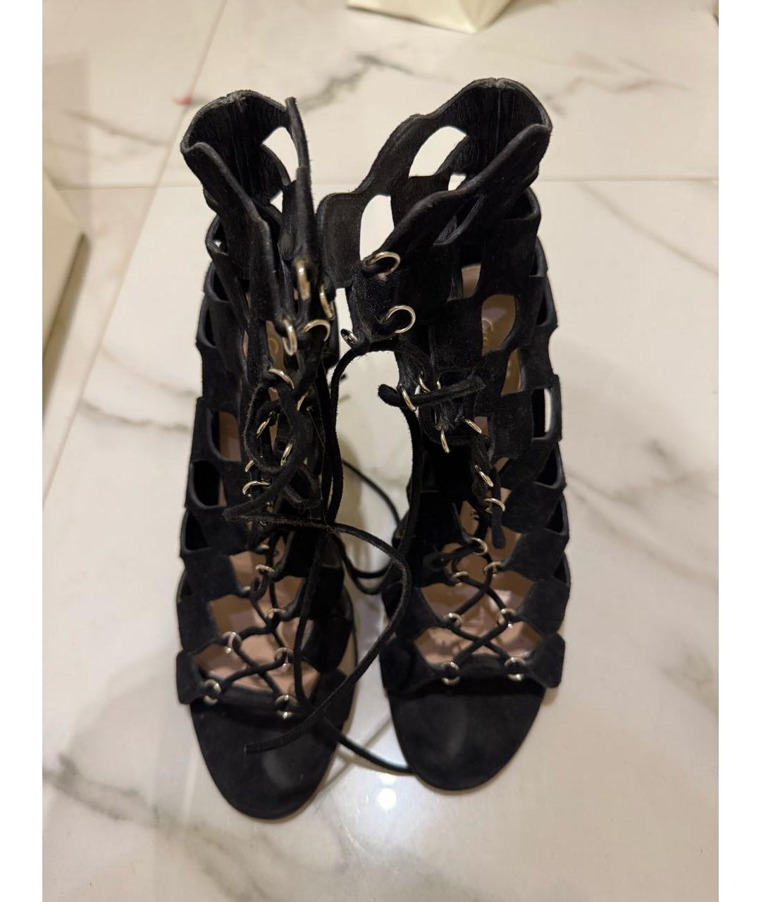 GIANVITO ROSSI Черные замшевые босоножки, фото 2