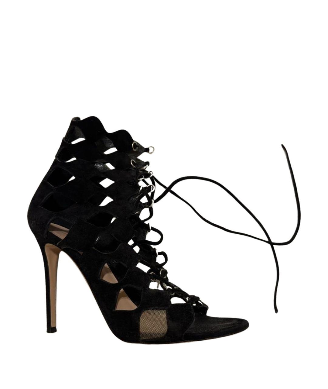 GIANVITO ROSSI Черные замшевые босоножки, фото 1