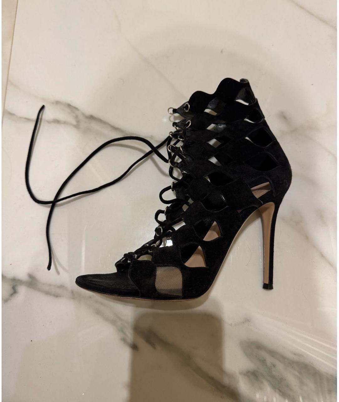 GIANVITO ROSSI Черные замшевые босоножки, фото 4