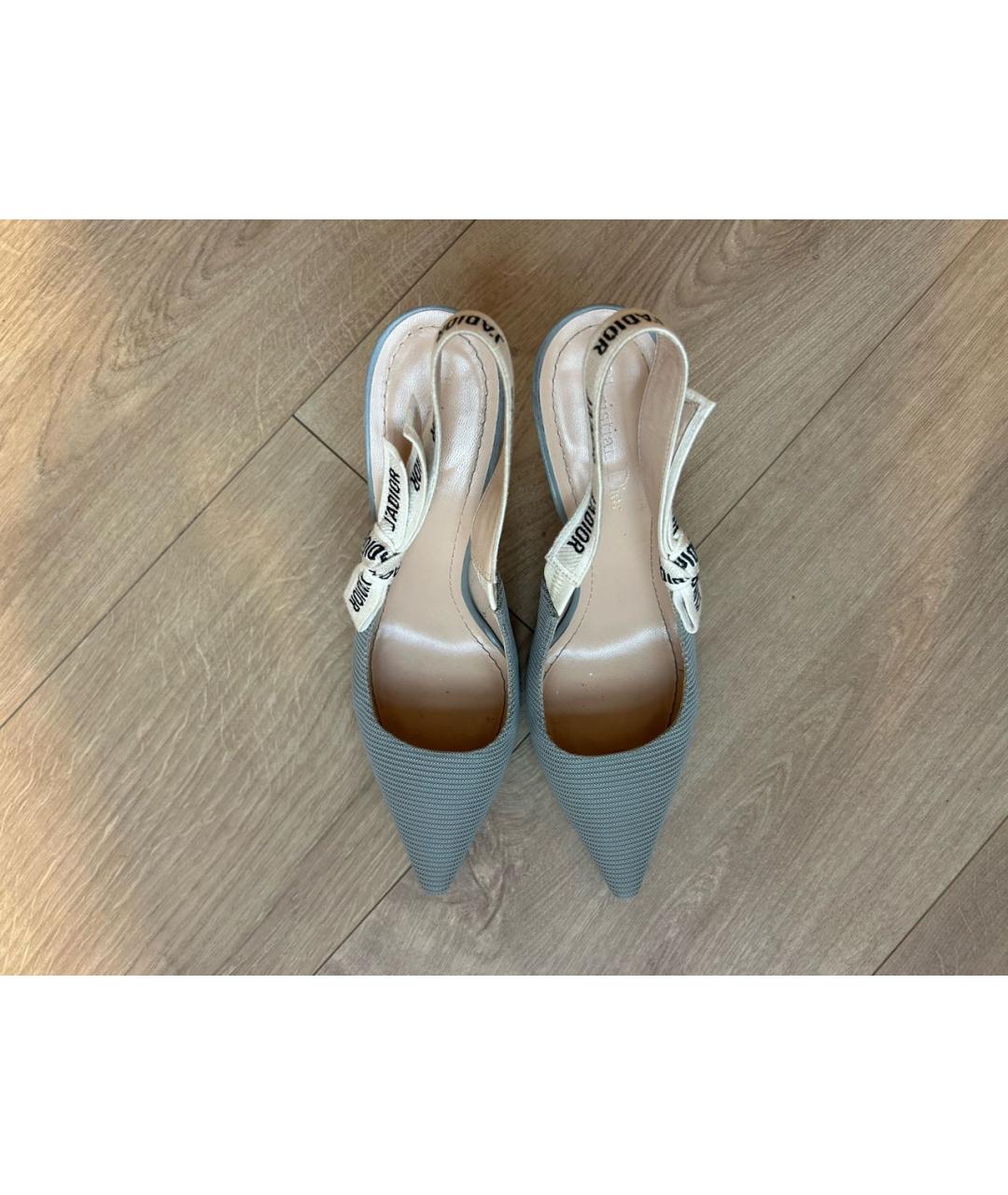 CHRISTIAN DIOR Серые текстильные туфли, фото 3