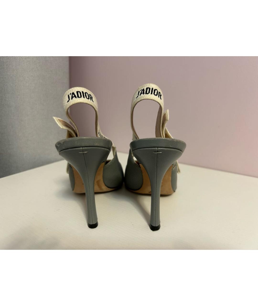 CHRISTIAN DIOR Серые текстильные туфли, фото 4