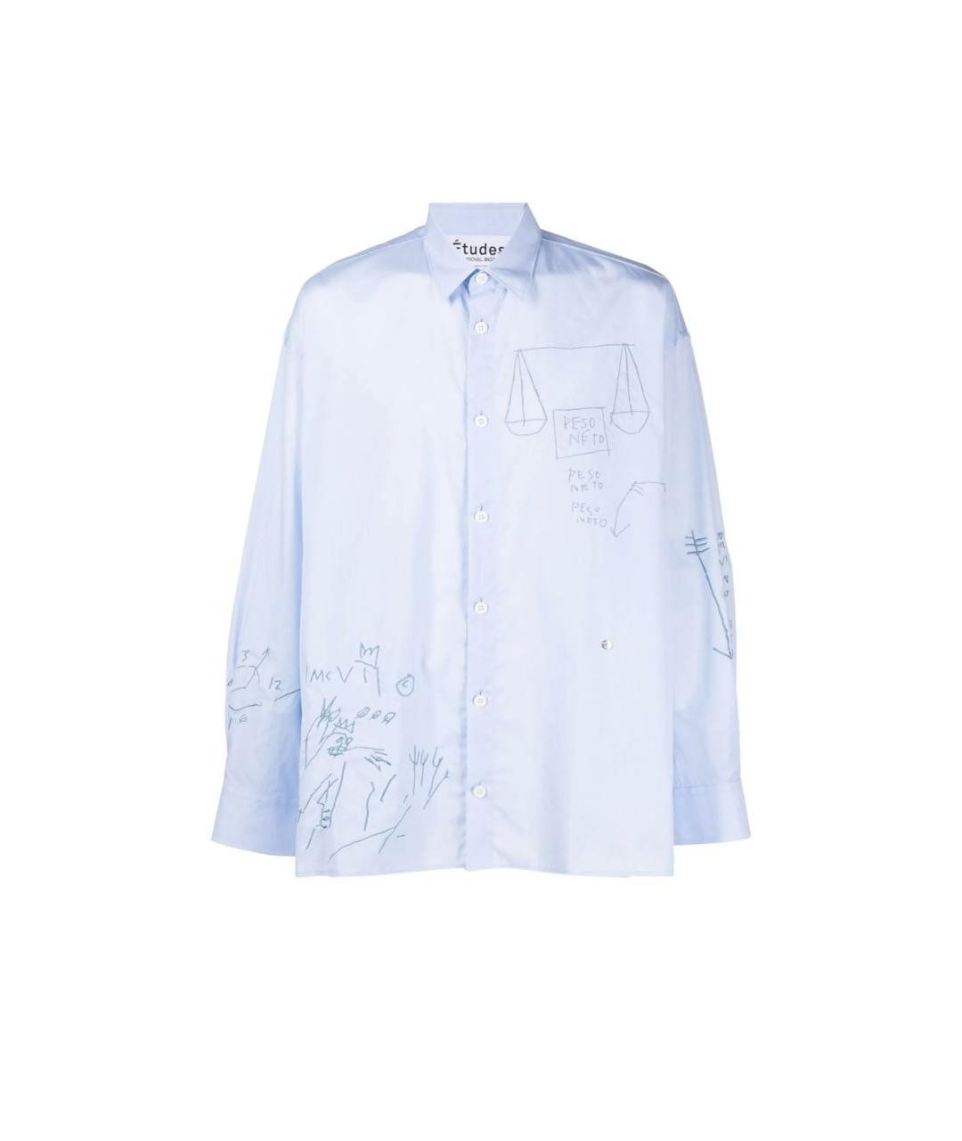 ETUDES Голубая хлопковая кэжуал рубашка, фото 1