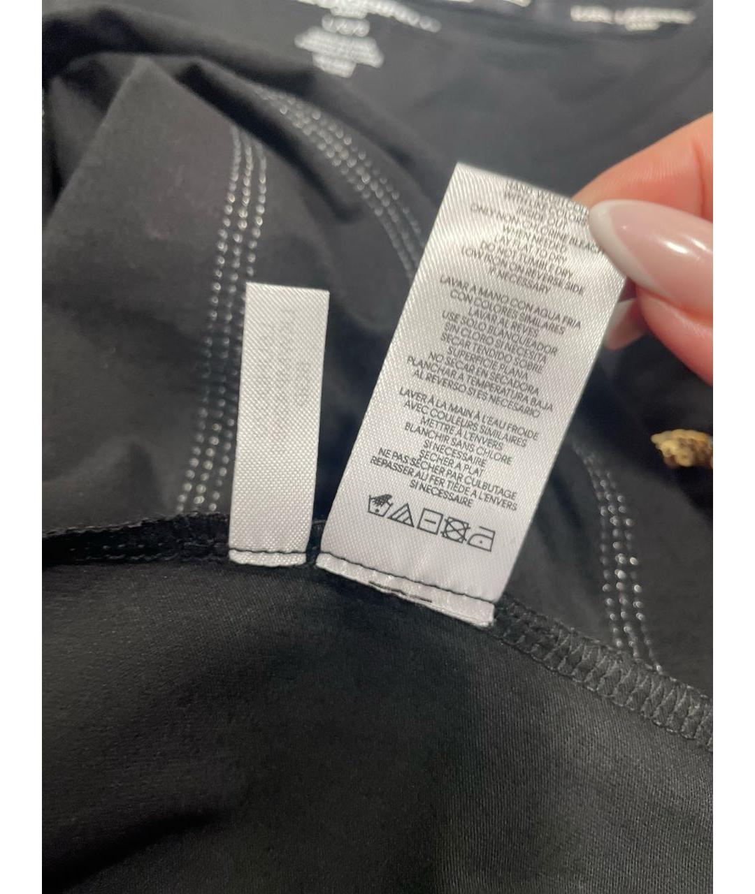 KARL LAGERFELD Черная хлопко-эластановая футболка, фото 4