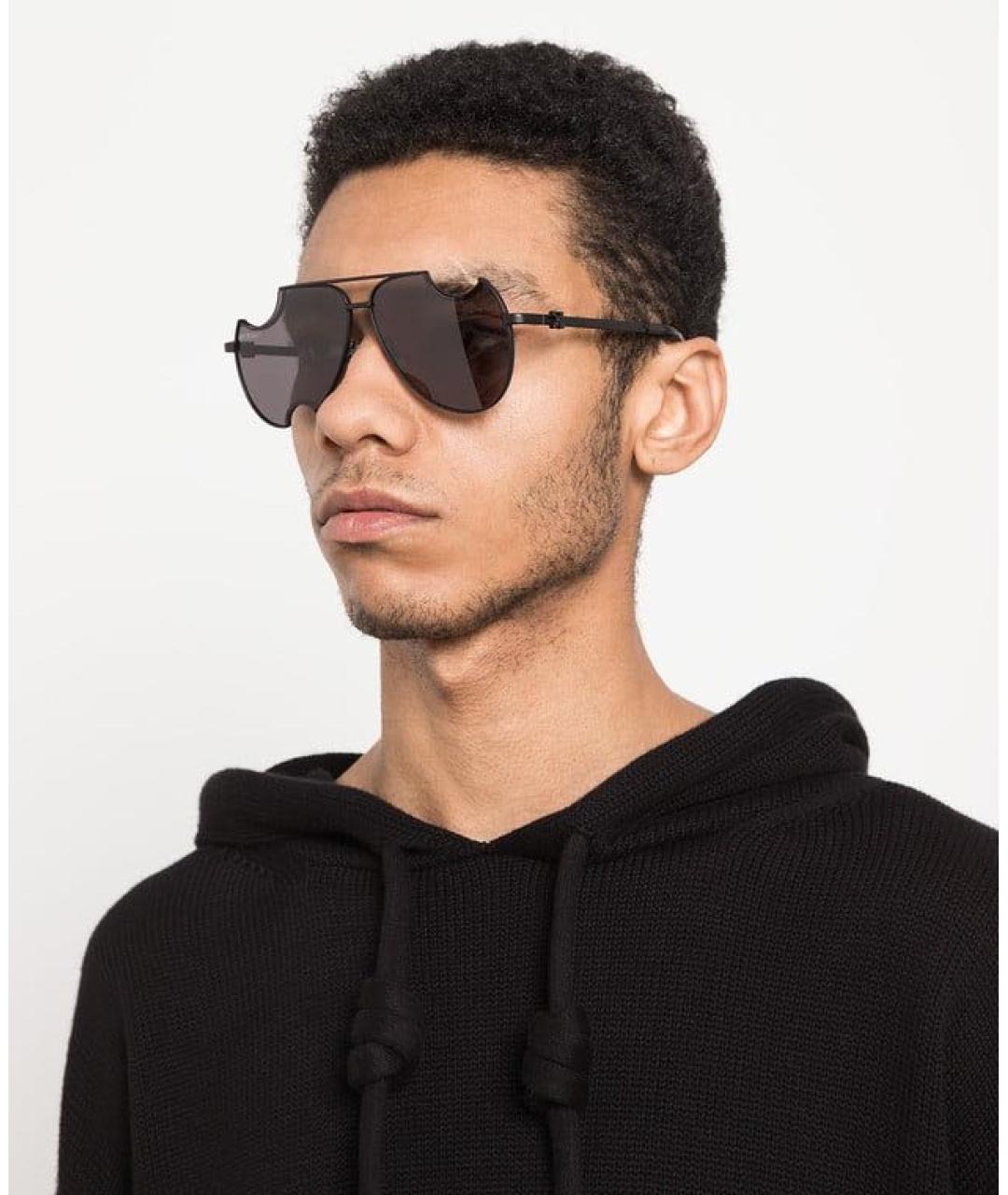 OFF-WHITE Черные металлические солнцезащитные очки, фото 5