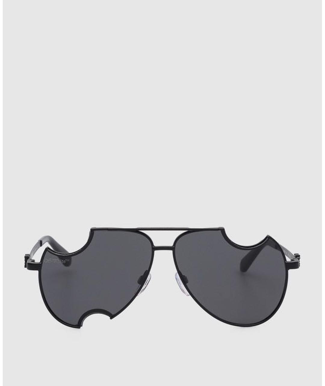 OFF-WHITE Черные металлические солнцезащитные очки, фото 7