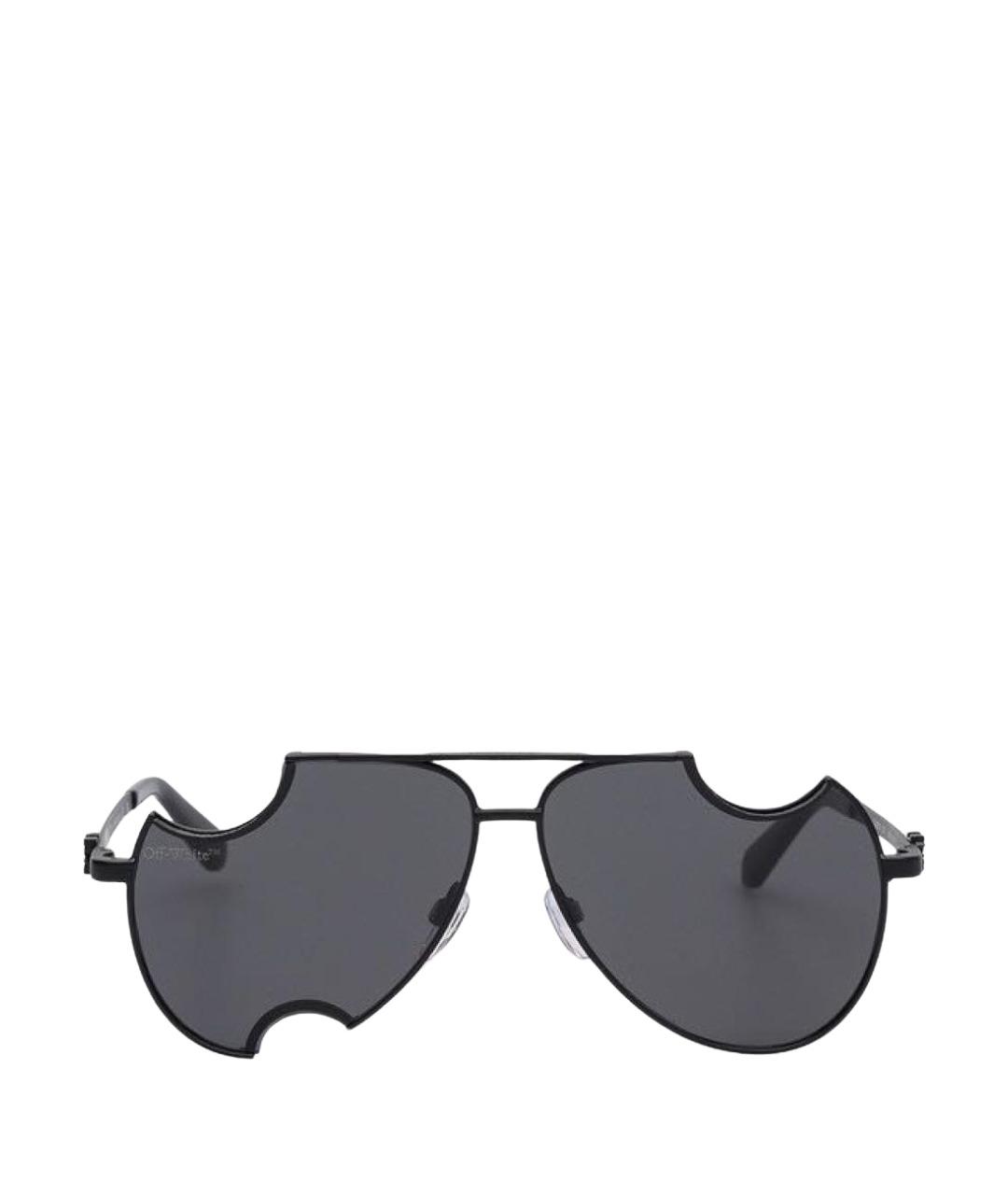 OFF-WHITE Черные металлические солнцезащитные очки, фото 1