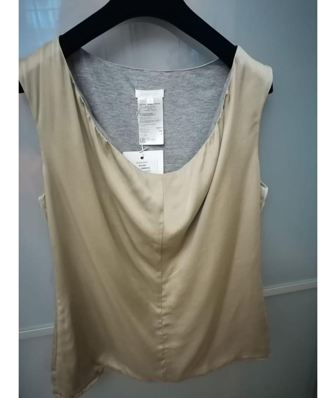ESCADA Бежевая шелковая майка, фото 5