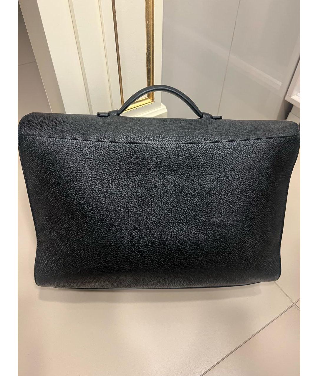 HERMES Черный кожаный портфель, фото 3