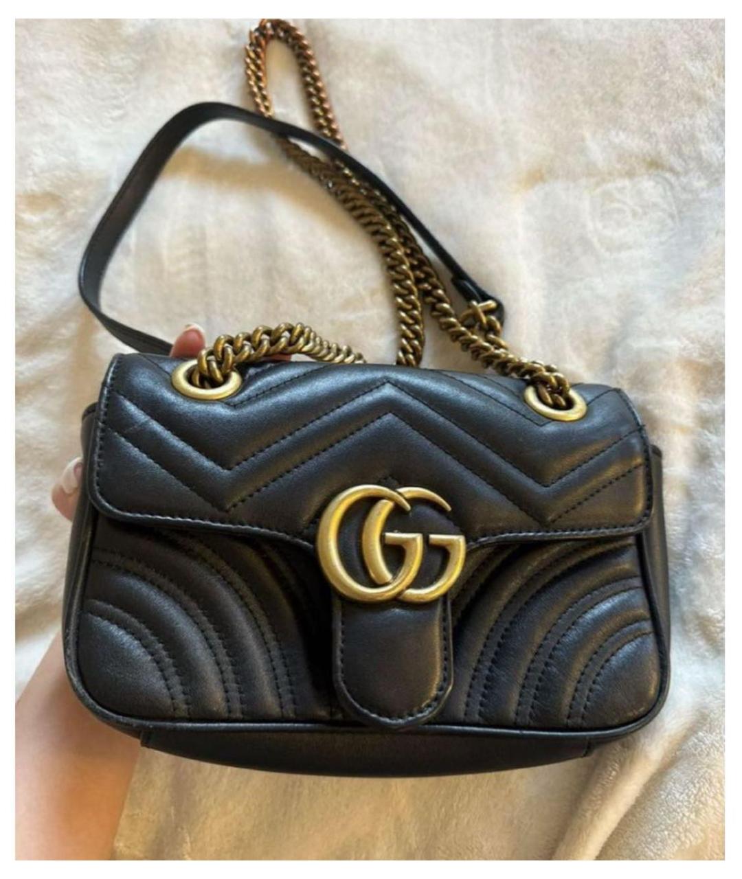 GUCCI Черная кожаная сумка через плечо, фото 2