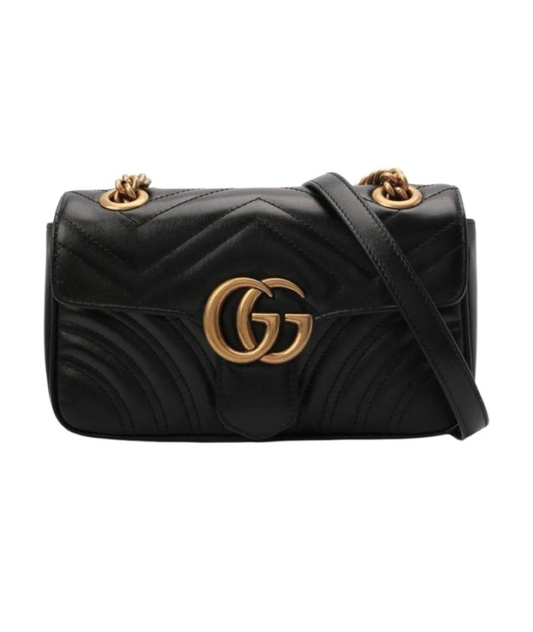 GUCCI Черная кожаная сумка через плечо, фото 1