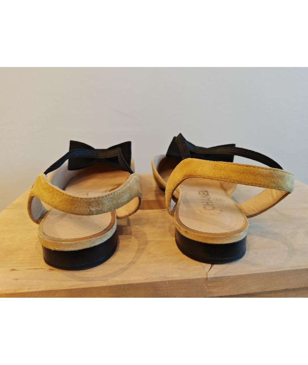 CHANEL Бежевые замшевые балетки, фото 4