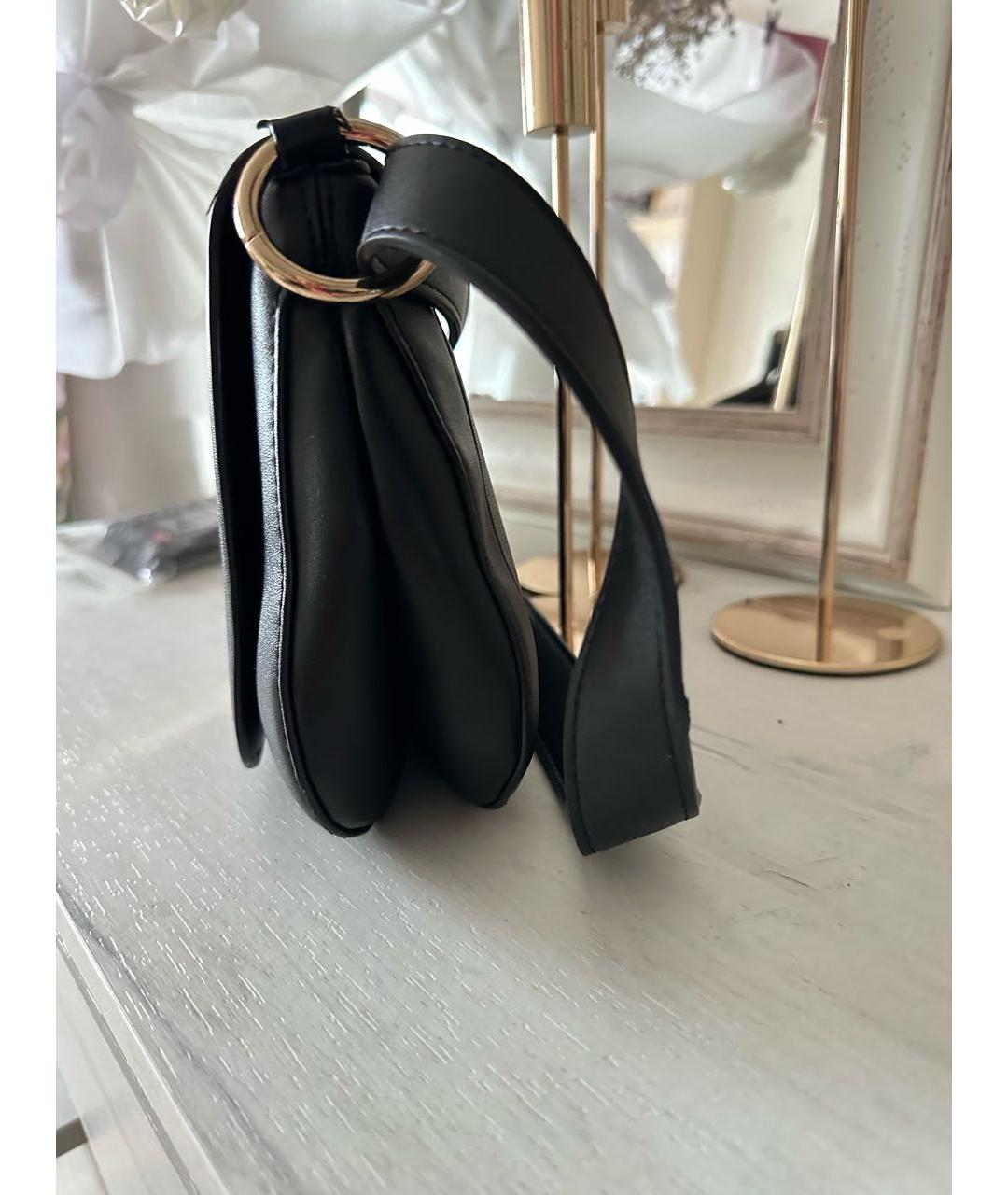 TRUSSARDI Черная сумка через плечо из искусственной кожи, фото 2