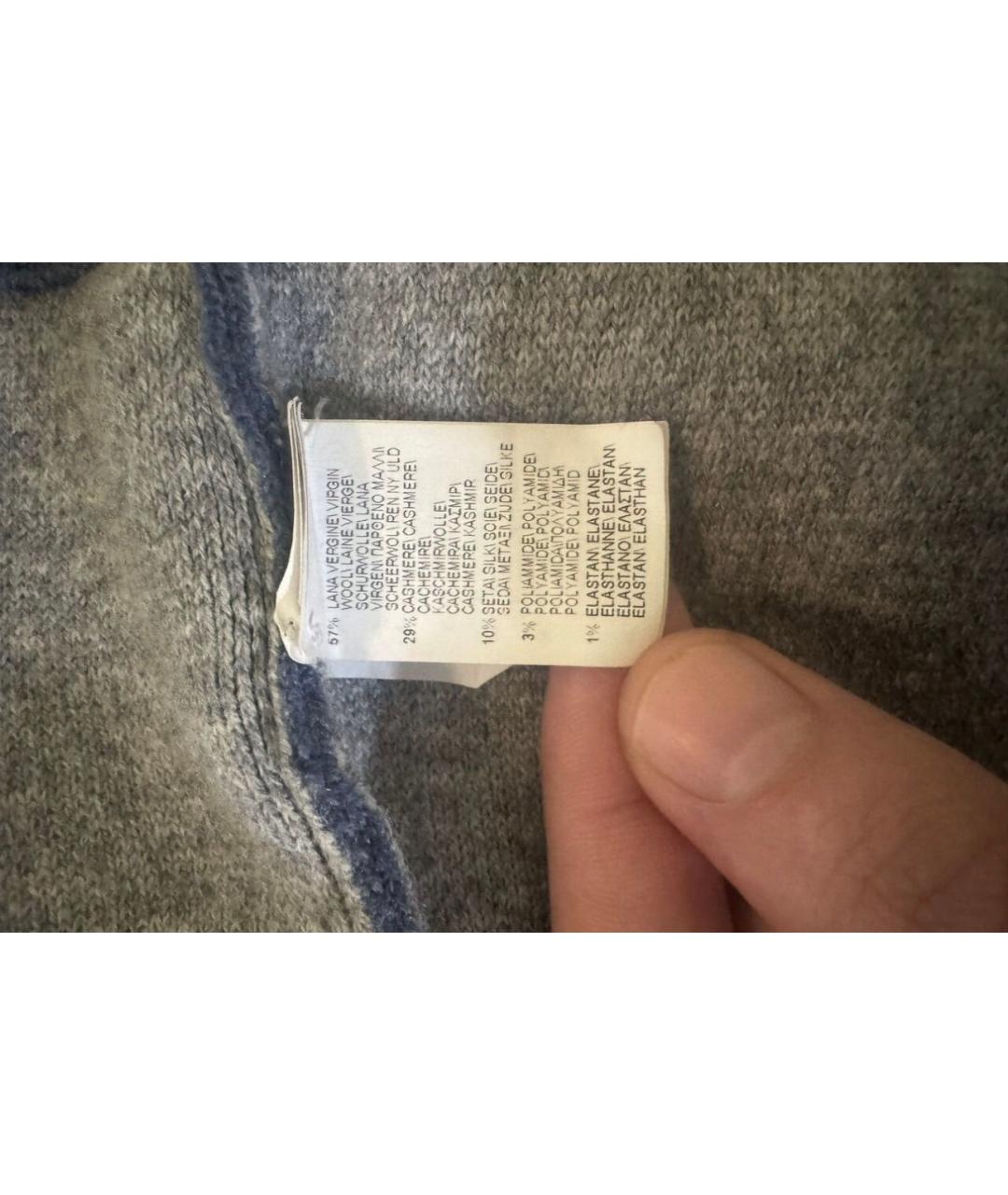 BRUNELLO CUCINELLI Голубой кашемировый кардиган, фото 3