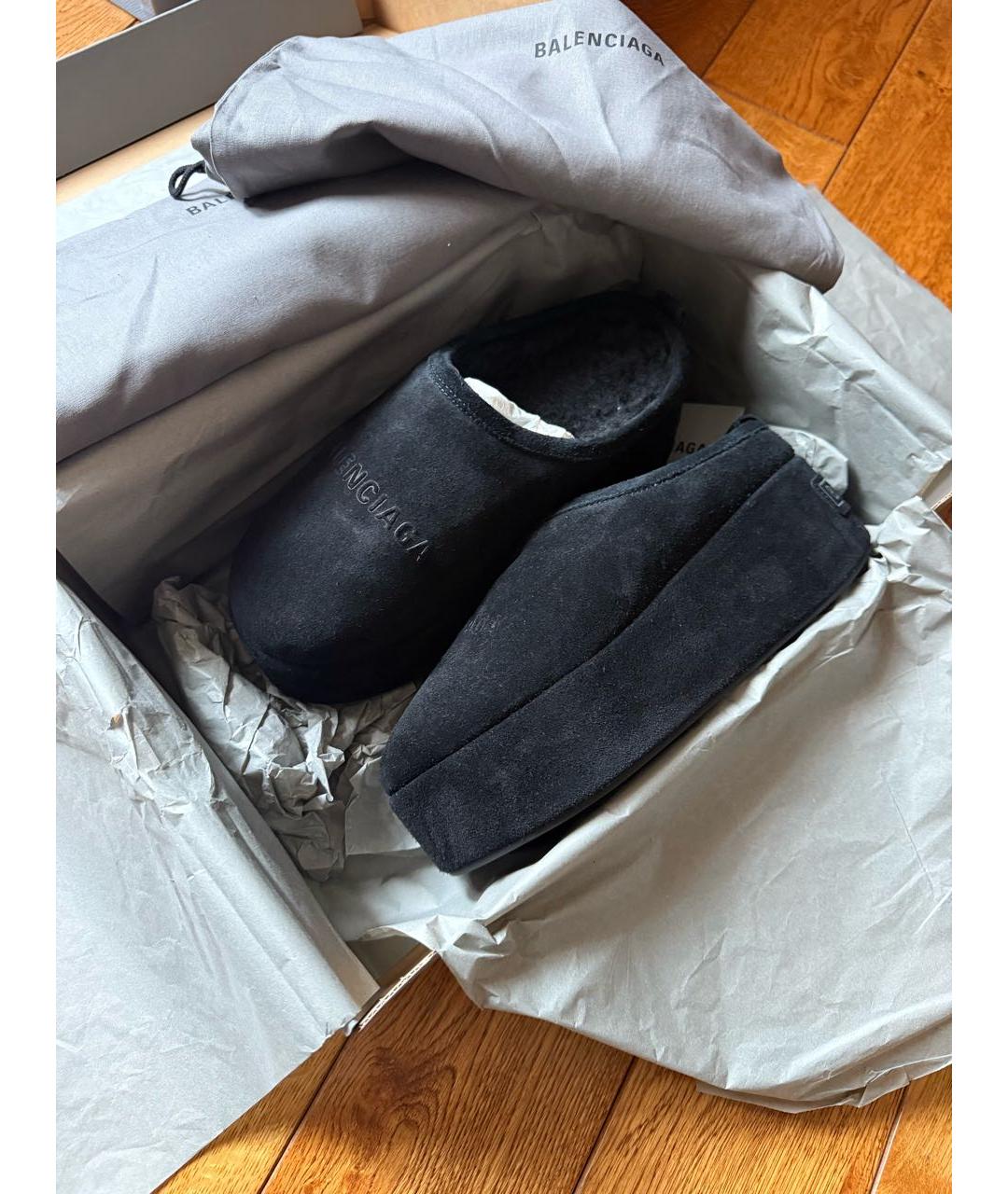 BALENCIAGA Черные замшевые сабо, фото 7