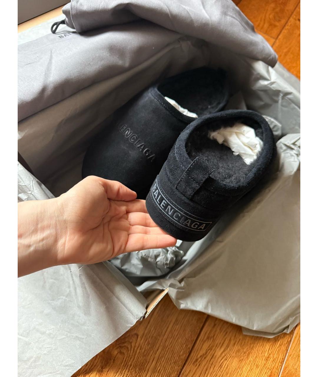 BALENCIAGA Черные замшевые сабо, фото 8