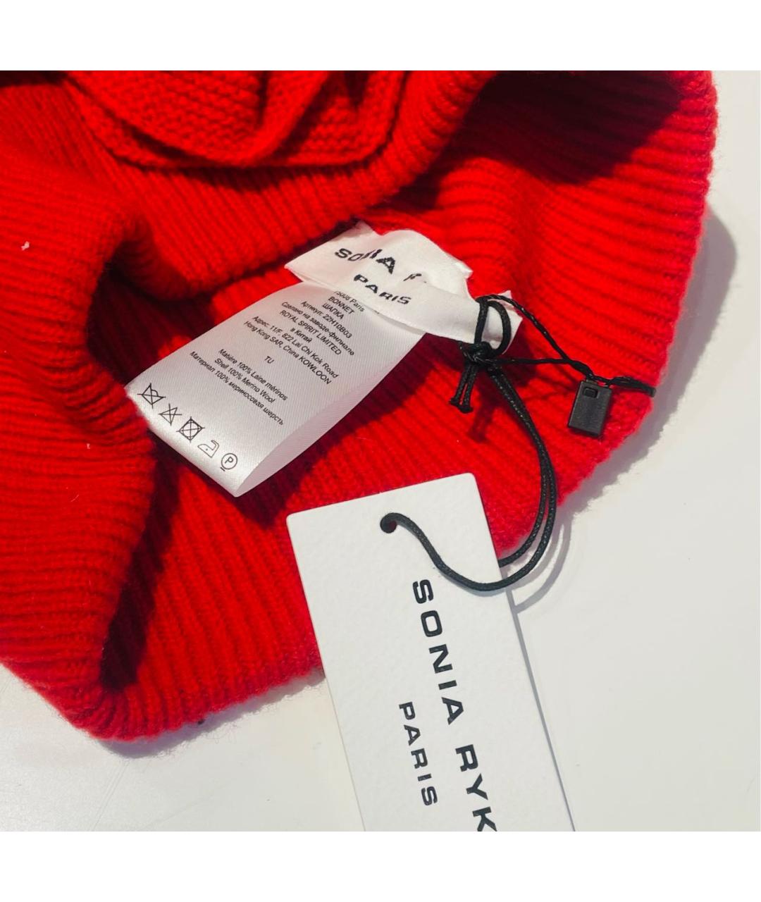SONIA RYKIEL Красная шерстяная шапка, фото 4