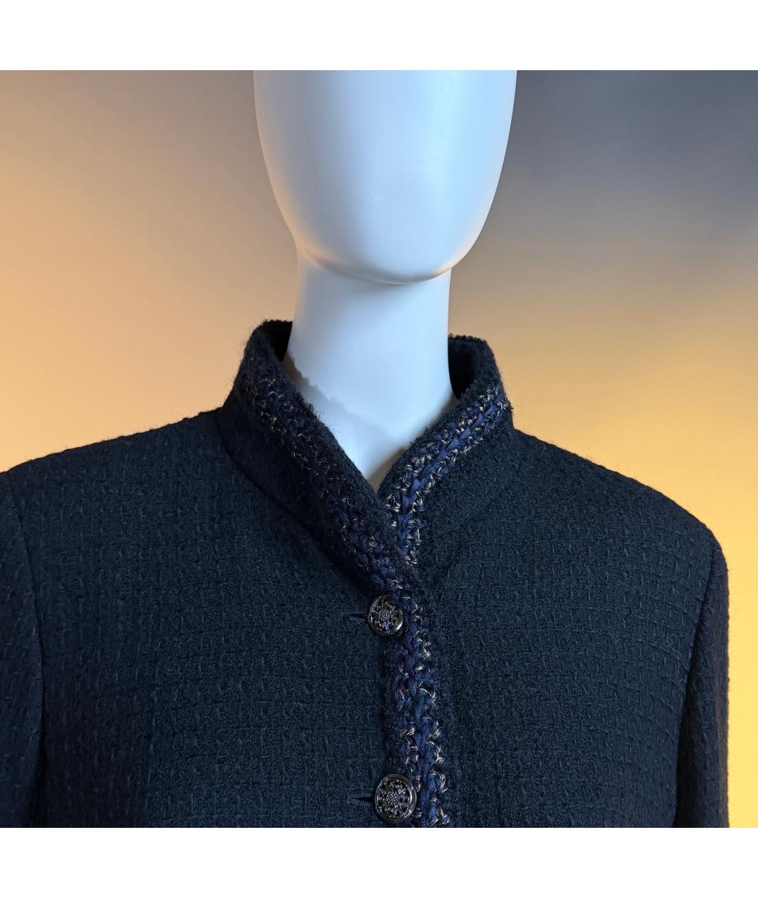 CHANEL Черный твидовый жакет/пиджак, фото 4