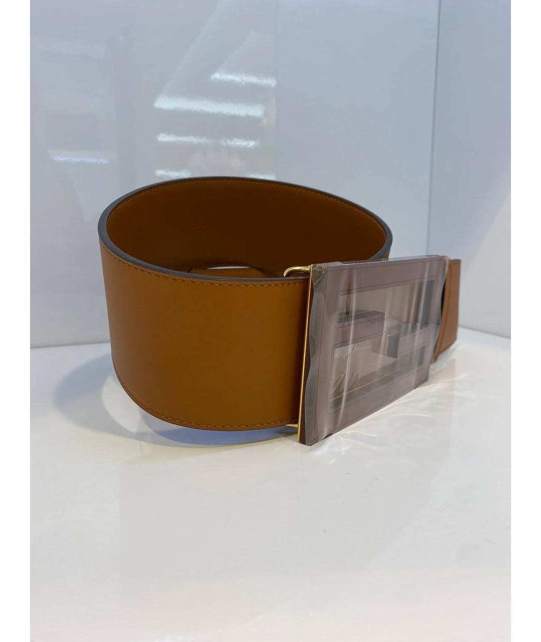 FENDI Коричневый кожаный ремень, фото 3