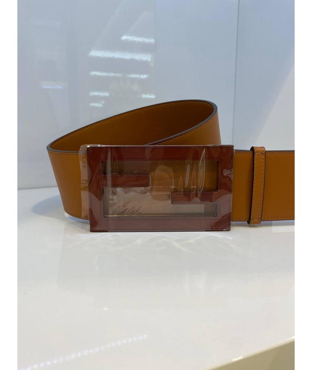 FENDI Коричневый кожаный ремень, фото 2