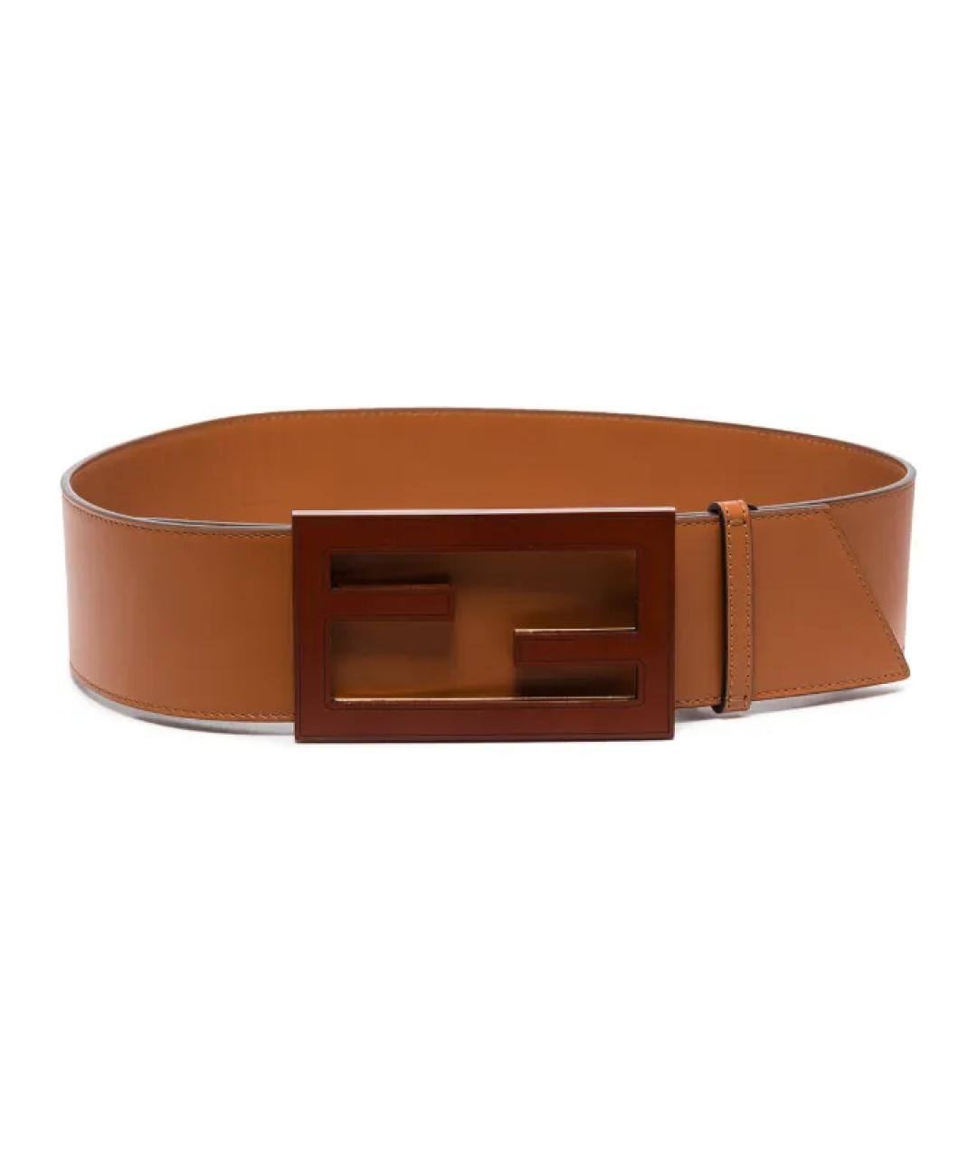 FENDI Коричневый кожаный ремень, фото 1