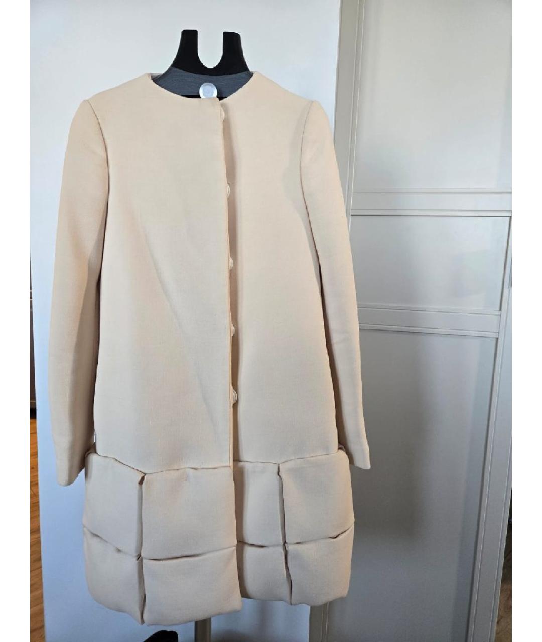 MONCLER Бежевый шерстяной пуховик, фото 9