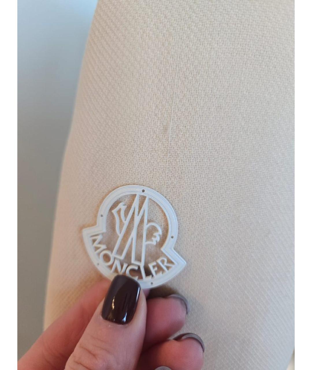 MONCLER Бежевый шерстяной пуховик, фото 4