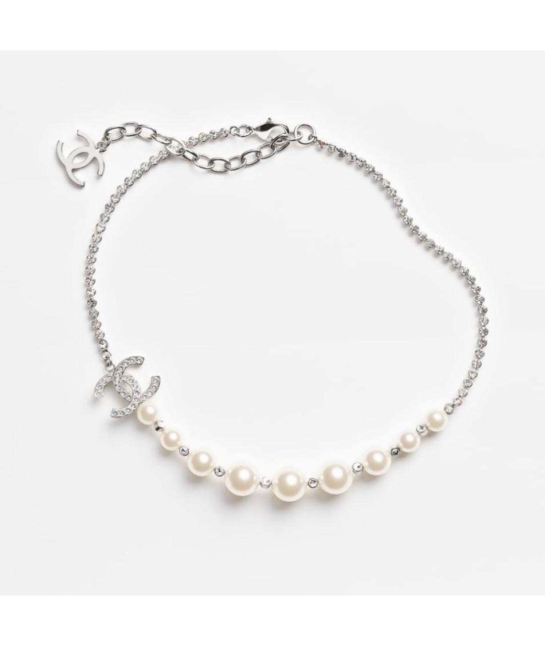 CHANEL Серебряное жемчужное колье, фото 8