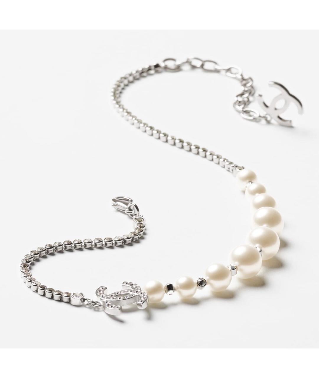 CHANEL Серебряное жемчужное колье, фото 2