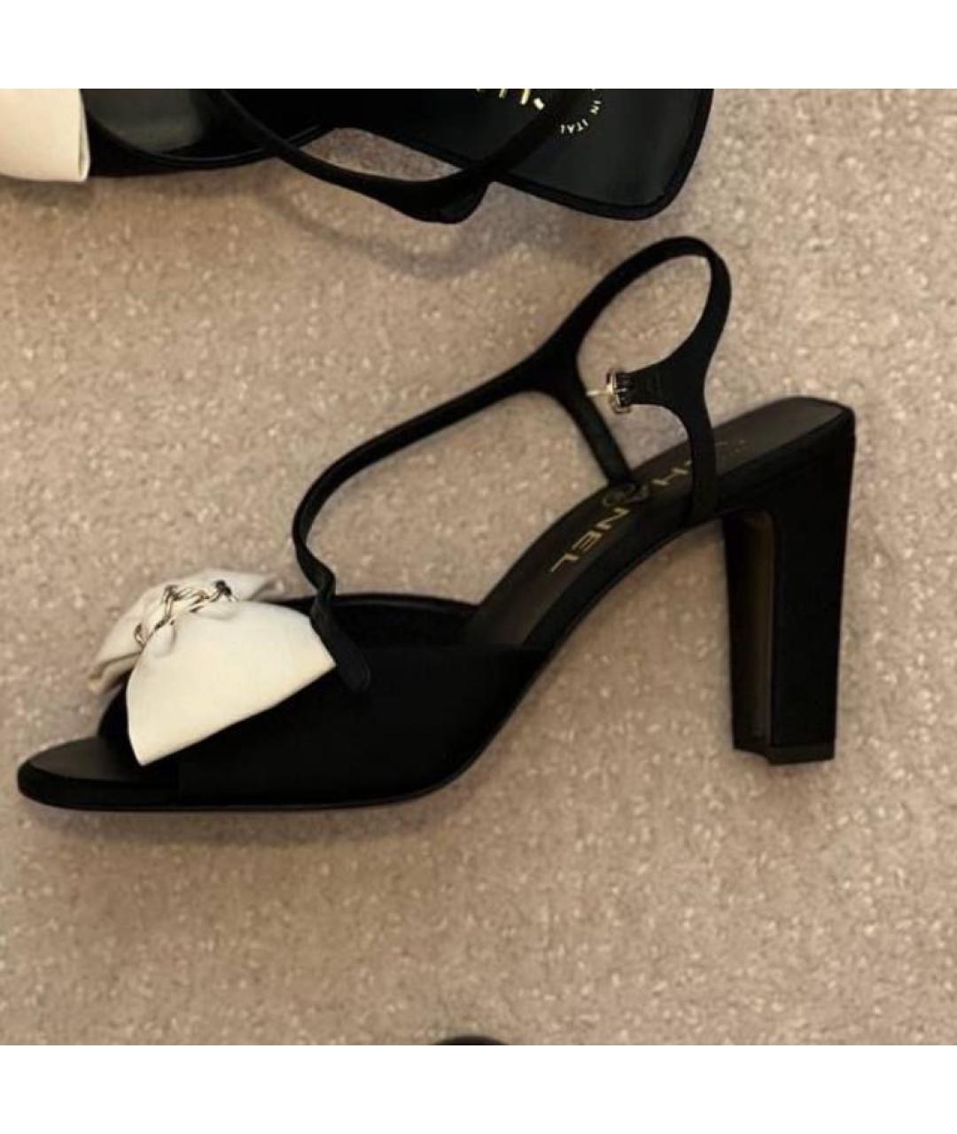 CHANEL Черные замшевые босоножки, фото 7