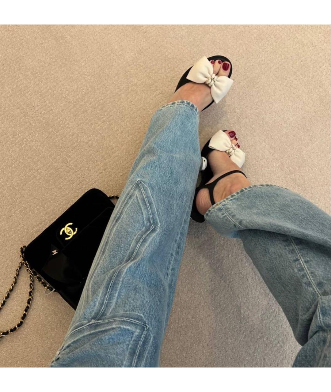 CHANEL Черные замшевые босоножки, фото 6