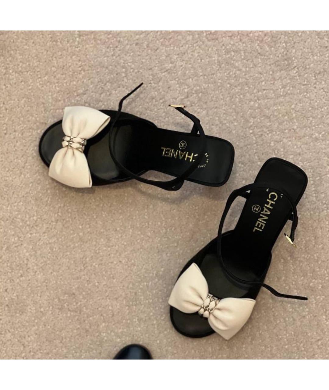 CHANEL Черные замшевые босоножки, фото 2