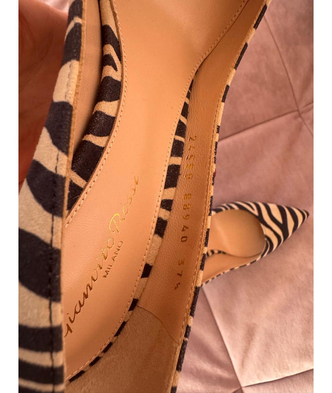 GIANVITO ROSSI Бежевые кожаные туфли, фото 5