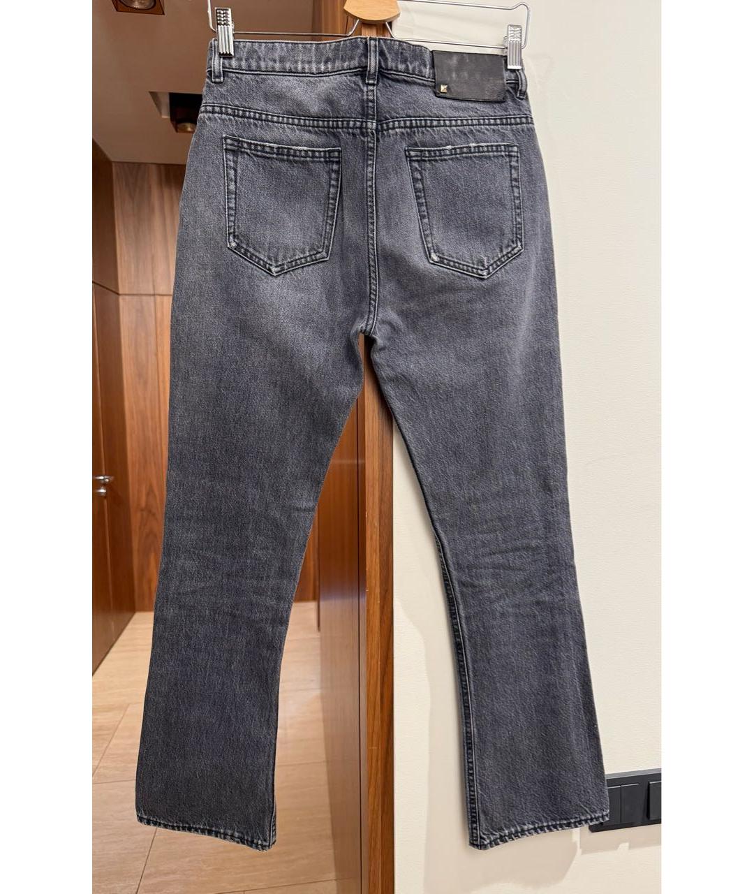 VALENTINO Серые хлопковые джинсы клеш, фото 2