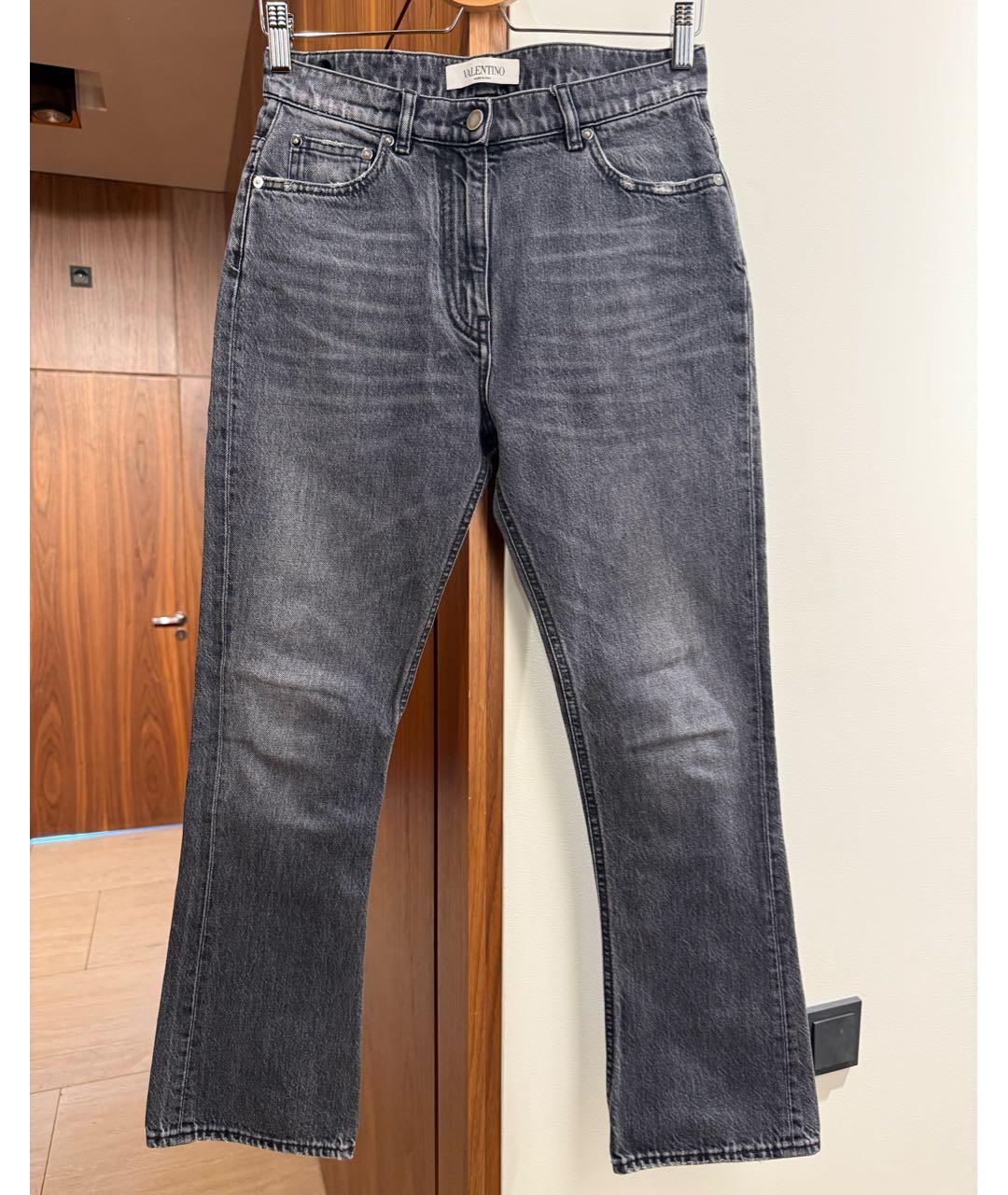 VALENTINO Серые хлопковые джинсы клеш, фото 6
