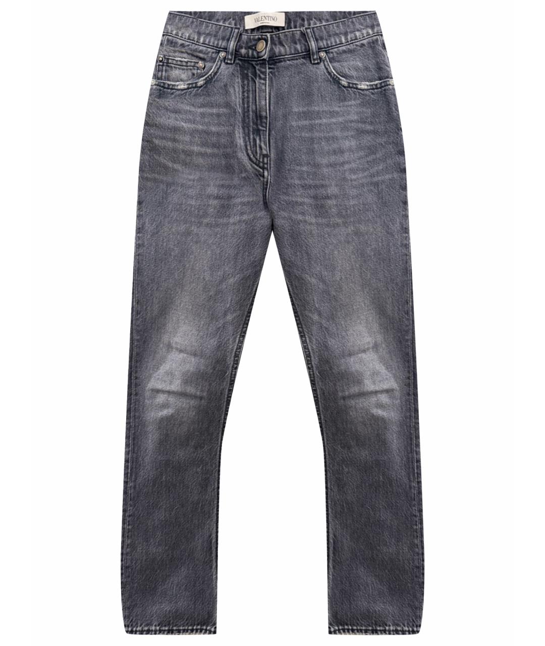 VALENTINO Серые хлопковые джинсы клеш, фото 1
