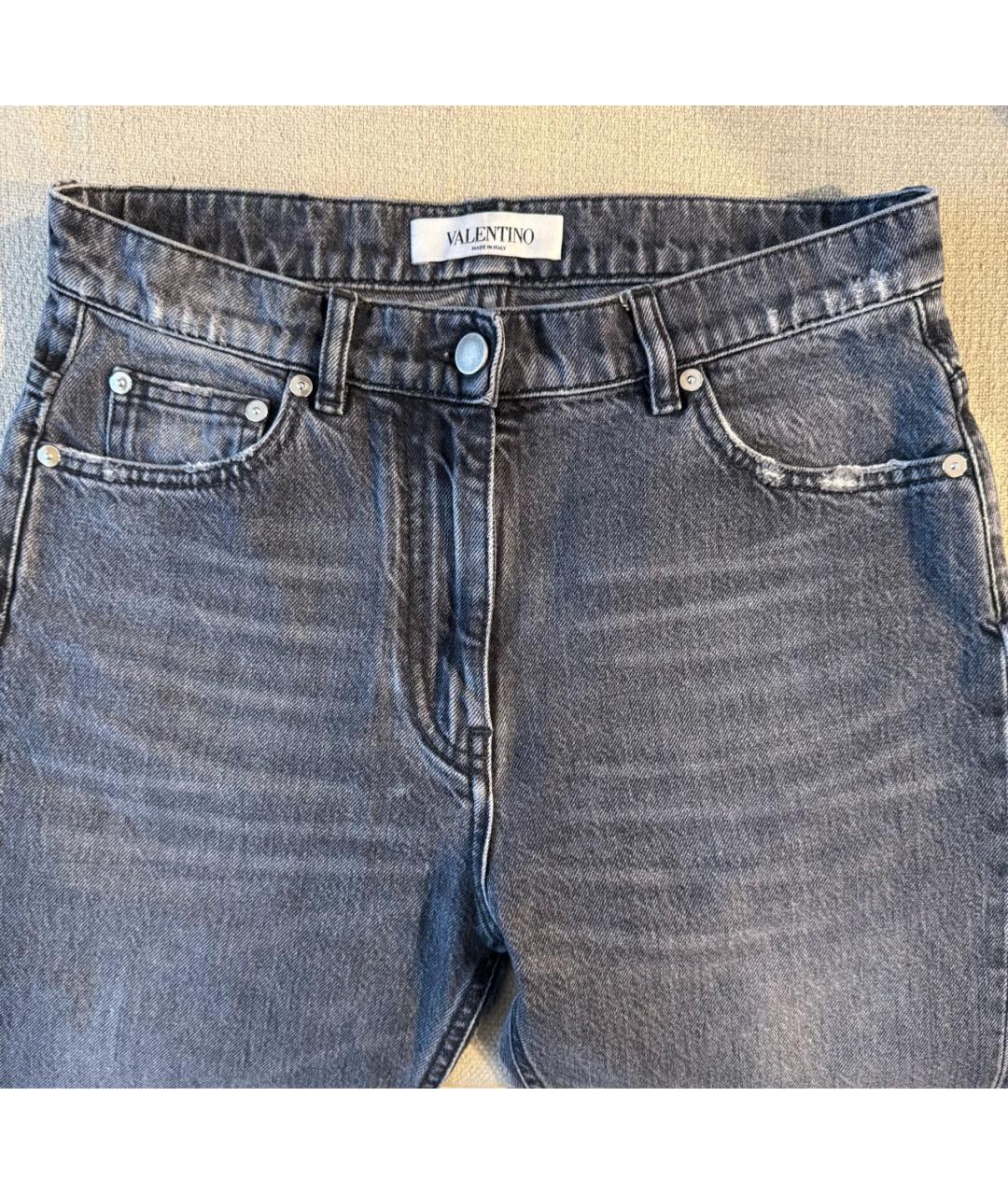 VALENTINO Серые хлопковые джинсы клеш, фото 3