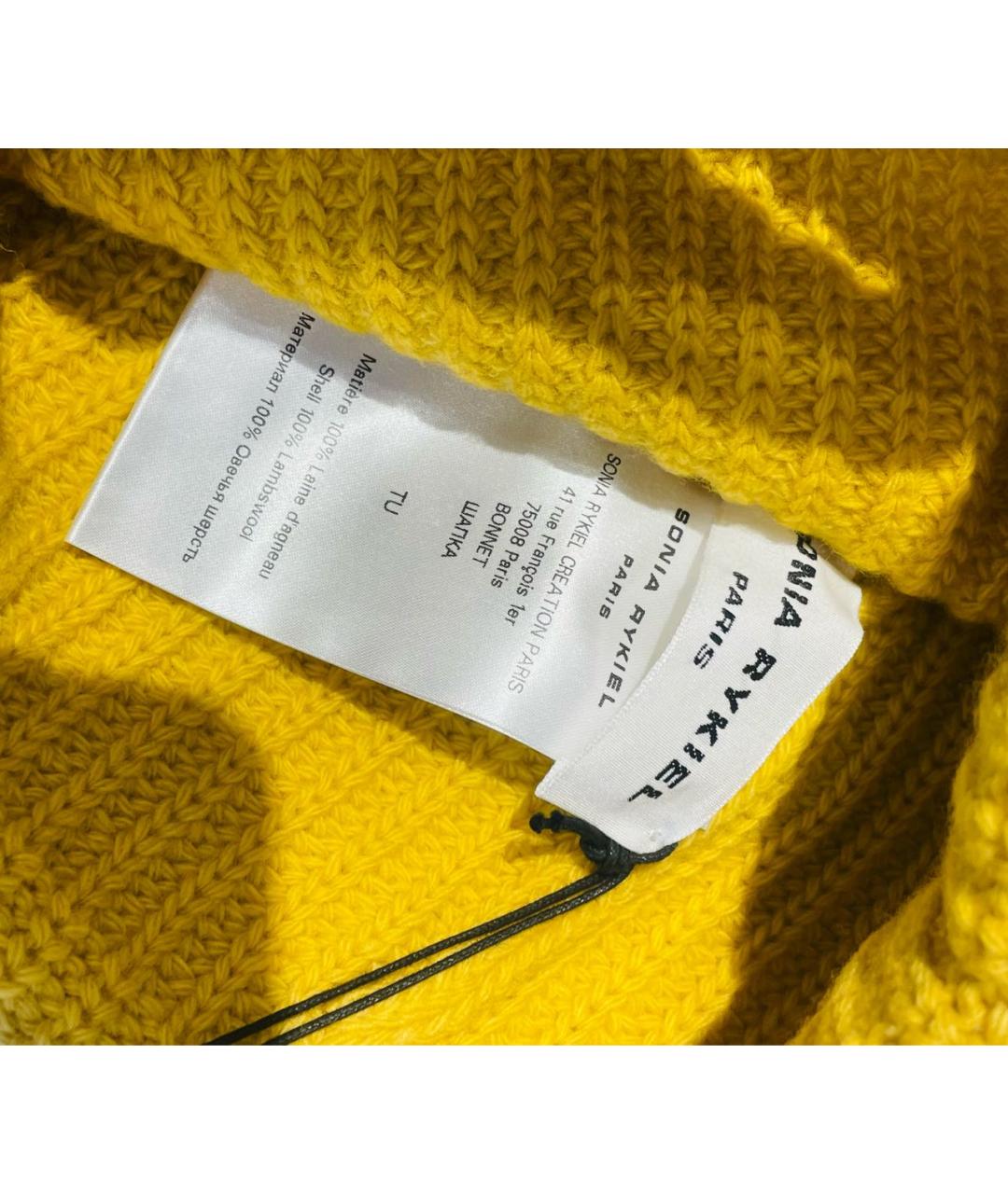 SONIA RYKIEL Желтая шерстяная шапка, фото 4