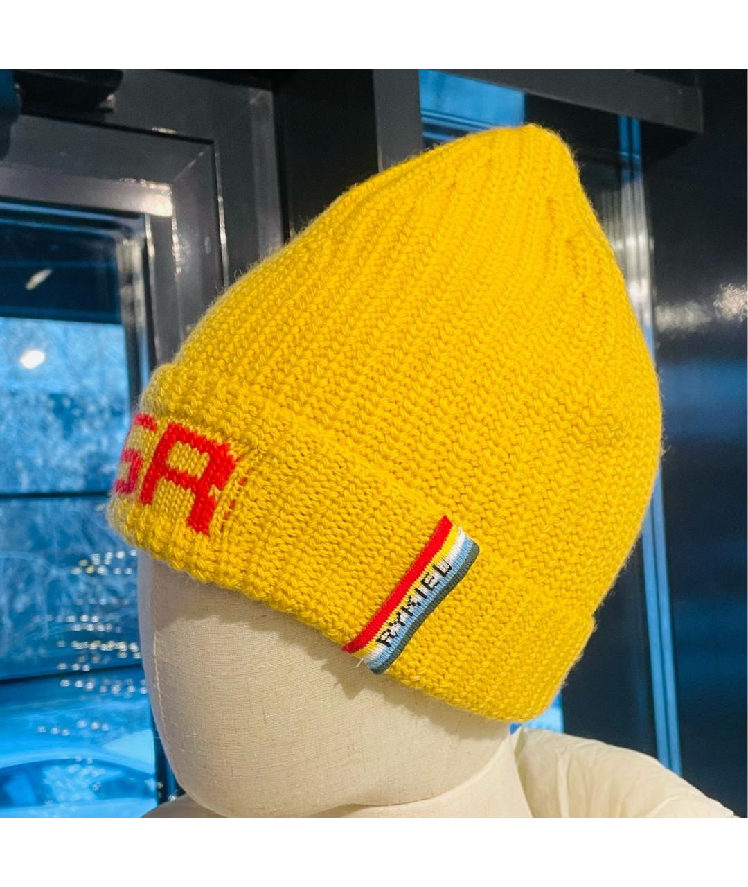 SONIA RYKIEL Желтая шерстяная шапка, фото 5